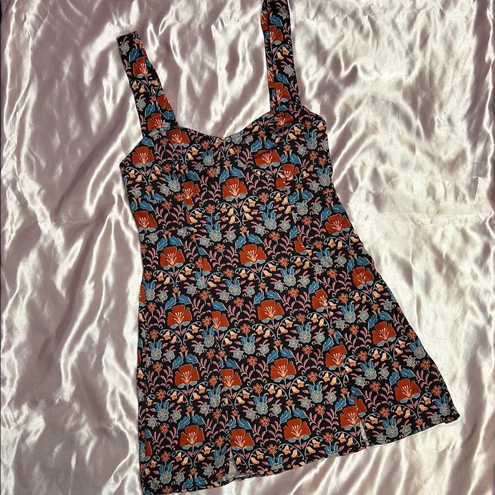 Multi Color Floral Print Free People Mini Dress